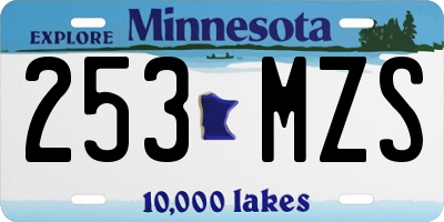 MN license plate 253MZS