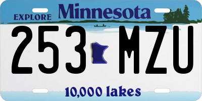 MN license plate 253MZU