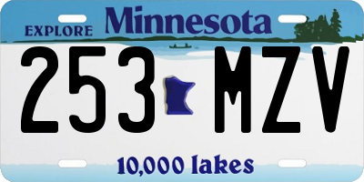 MN license plate 253MZV