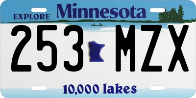 MN license plate 253MZX