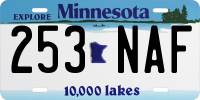 MN license plate 253NAF