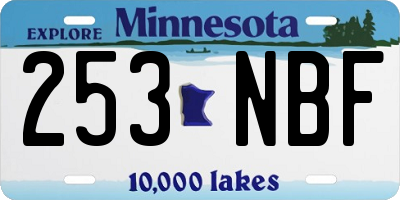 MN license plate 253NBF