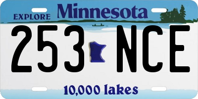 MN license plate 253NCE