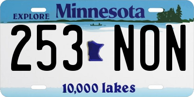 MN license plate 253NON