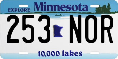 MN license plate 253NOR