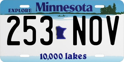 MN license plate 253NOV