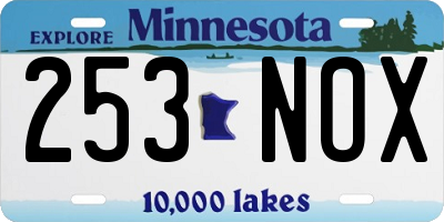 MN license plate 253NOX