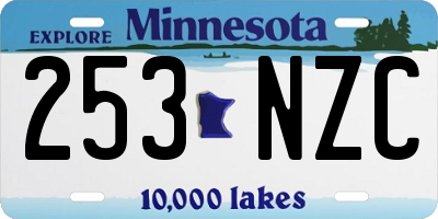 MN license plate 253NZC