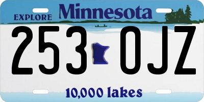 MN license plate 253OJZ