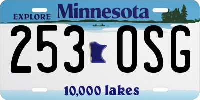MN license plate 253OSG
