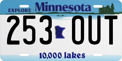 MN license plate 253OUT