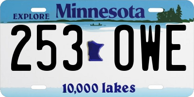 MN license plate 253OWE