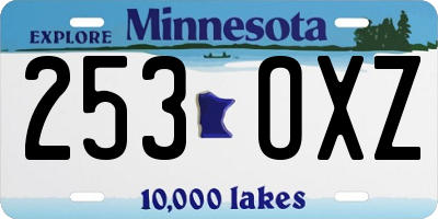 MN license plate 253OXZ