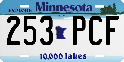 MN license plate 253PCF