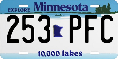 MN license plate 253PFC