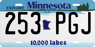 MN license plate 253PGJ
