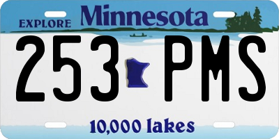 MN license plate 253PMS