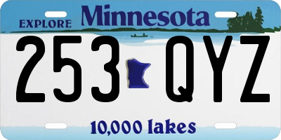 MN license plate 253QYZ