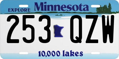 MN license plate 253QZW