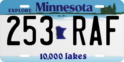 MN license plate 253RAF