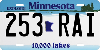 MN license plate 253RAI