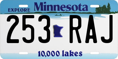 MN license plate 253RAJ