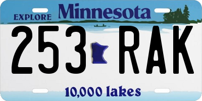 MN license plate 253RAK