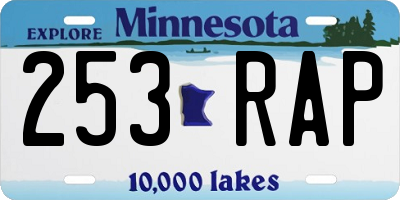 MN license plate 253RAP