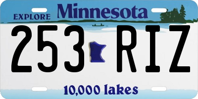 MN license plate 253RIZ