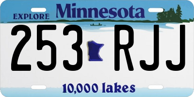 MN license plate 253RJJ