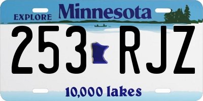 MN license plate 253RJZ