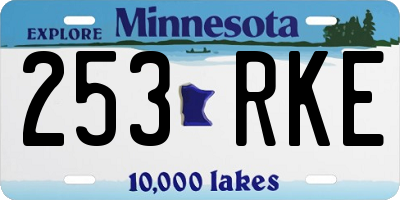 MN license plate 253RKE