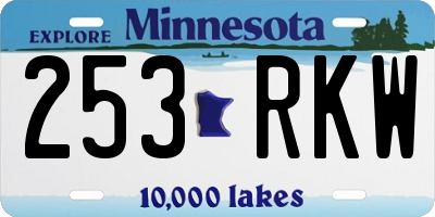 MN license plate 253RKW