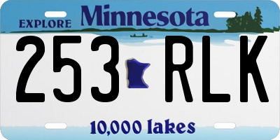MN license plate 253RLK