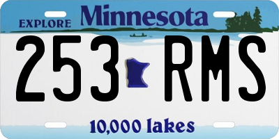 MN license plate 253RMS