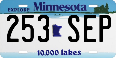 MN license plate 253SEP