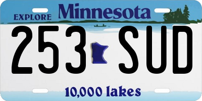 MN license plate 253SUD
