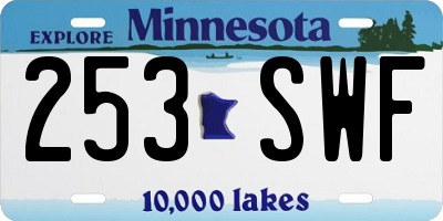 MN license plate 253SWF