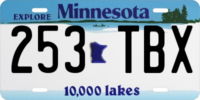 MN license plate 253TBX