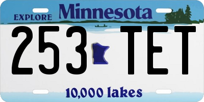 MN license plate 253TET