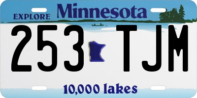 MN license plate 253TJM