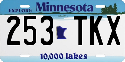 MN license plate 253TKX