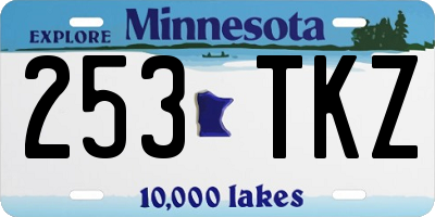 MN license plate 253TKZ
