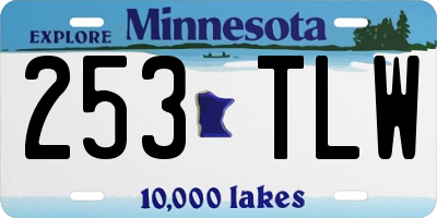 MN license plate 253TLW