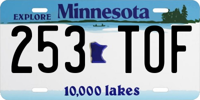 MN license plate 253TOF