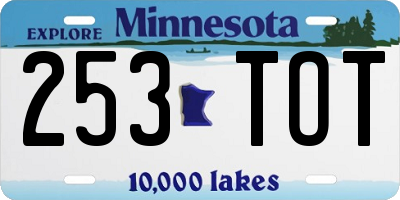 MN license plate 253TOT