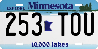 MN license plate 253TOU