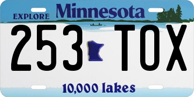 MN license plate 253TOX