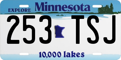 MN license plate 253TSJ