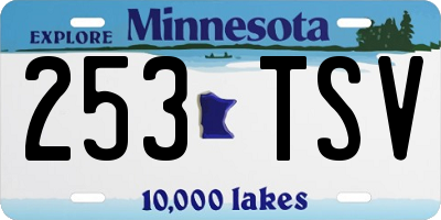 MN license plate 253TSV